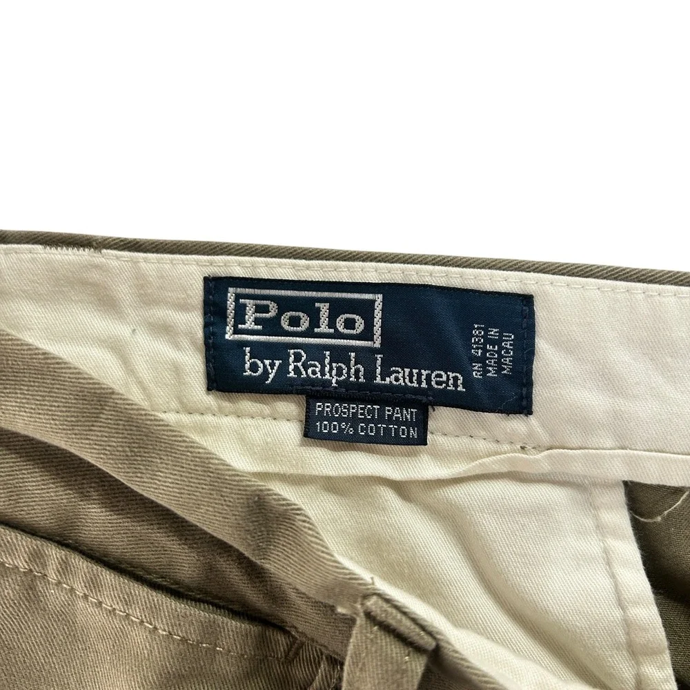 Polo Ralph‎ Lauren Chino Pants 32x30 Olive Khaki Straight Leg Classic Minimalist